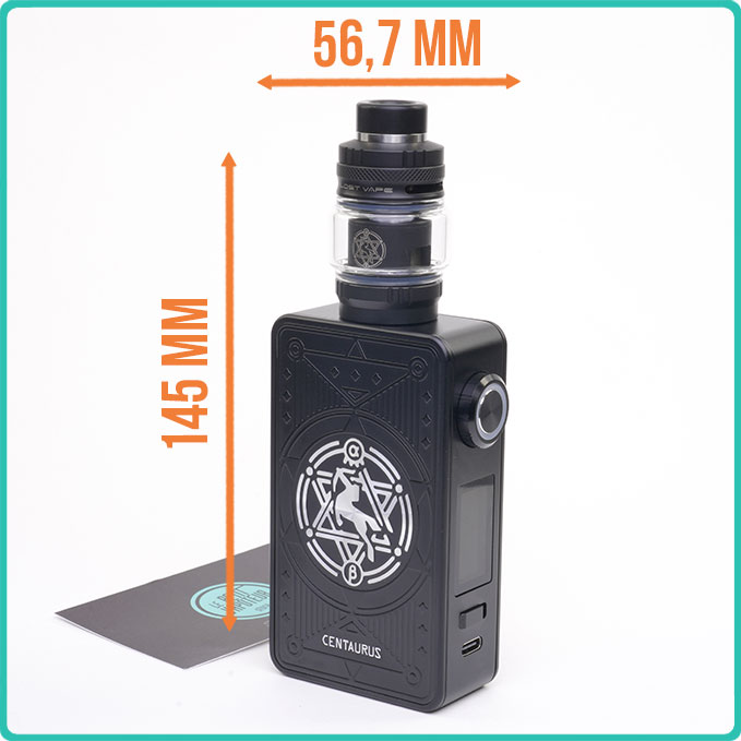 Dimensions du Kit Centaurus M200 Lost Vape